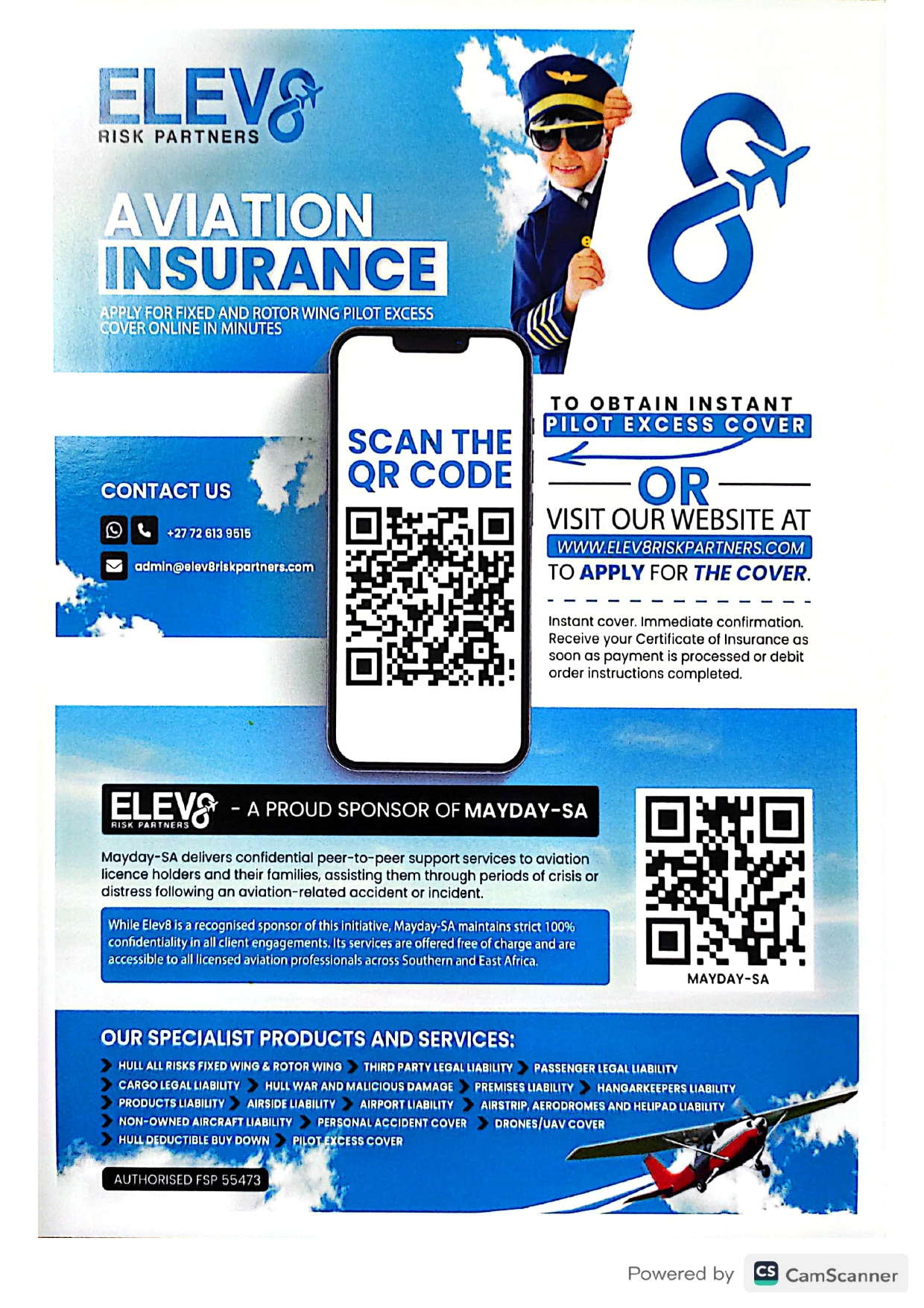 Pilot excess insurance advert